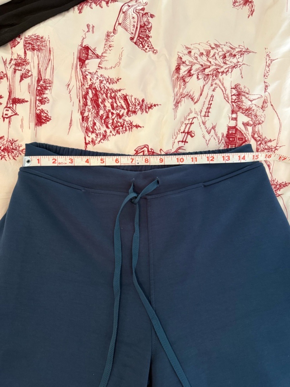 Scuba Fabric Half-Zip Pullover & Wide Leg Pant Set Teal, XL - Picture 8 of 14